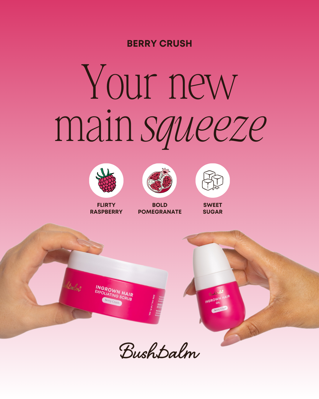 Bushbalm Berry Crush Ingrown Hair Exfoliating Scrub