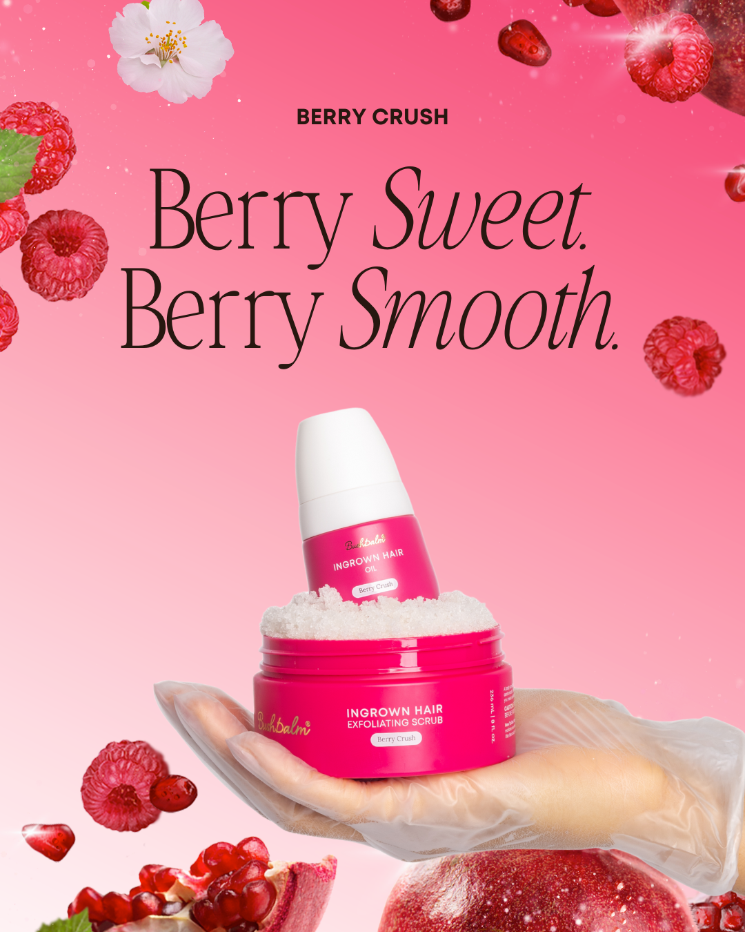 Bushbalm Berry Crush Ingrown Hair Exfoliating Scrub