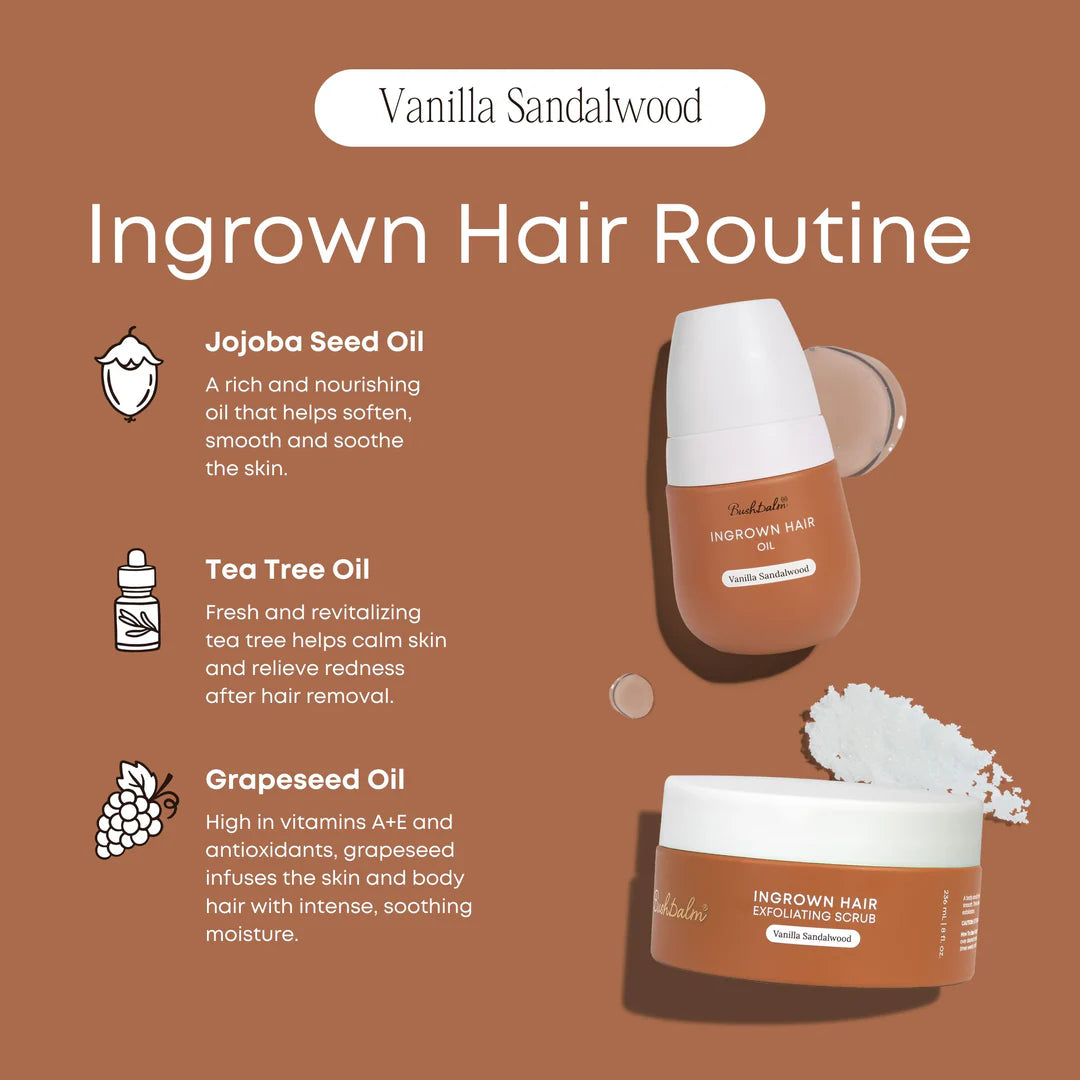 Bushbalm Vanilla Sandalwood Ingrown Hair Exfoliating Scrub