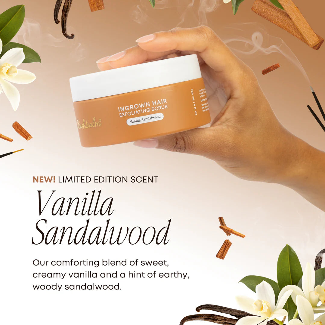 Bushbalm Vanilla Sandalwood Ingrown Hair Exfoliating Scrub